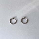 シルバー | 両耳用ステンレスフープイヤリング フェイクピアス サージカルステンレス | FACION