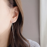 ジルコニア２連チェーン2WAYステンレスピアス サージカルステンレスシルバーゴー… | FACION | 詳細画像5 