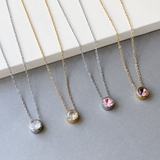 ラウンドストーンステンレスネックレス サージカルステンレス ペンダント | FACION | 詳細画像1 