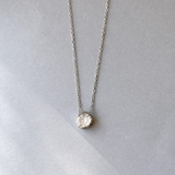 クリア＊シルバー | ラウンドストーンステンレスネックレス サージカルステンレス ペンダント | FACION