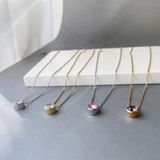 ラウンドストーンステンレスネックレス サージカルステンレス ペンダント | FACION | 詳細画像2 