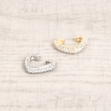 片耳用 パヴェハート型イヤーカフ 軟骨ピアスシルバーゴールド | FACION | 詳細画像1