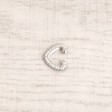 シルバー | 片耳用 パヴェハート型イヤーカフ 軟骨ピアスシルバーゴールド | FACION