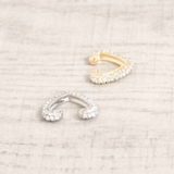 片耳用 パヴェハート型イヤーカフ 軟骨ピアスシルバーゴールド | FACION | 詳細画像2