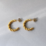 ゴールド | C型ツイストフープステンレスピアス シルバーゴールドサージカルステンレス | FACION