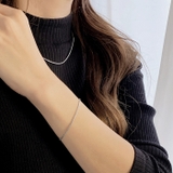 スネークチェーンステンレスブレスレット サージカルステンレス メタルシルバーゴー… | FACION | 詳細画像7 