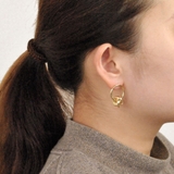 クロススリーリングメタルピアス シルバーゴールドレディースフープ | FACION | 詳細画像6