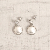 シルバー | ドーム型ラウンドパールピアス シルバーゴールドレディース結婚式卒業式 | FACION