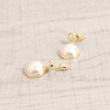 ドーム型ラウンドパールピアス シルバーゴールドレディース結婚式卒業式 | FACION | 詳細画像2 