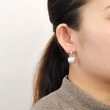 ドーム型ラウンドパールピアス シルバーゴールドレディース結婚式卒業式 | FACION | 詳細画像4 