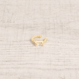 クリア | 片耳用 スクエアストーンイヤーカフ 軟骨ピアスシルバーゴールド | FACION