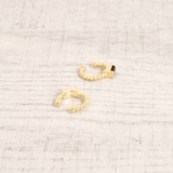 片耳用 スクエアストーンイヤーカフ 軟骨ピアスシルバーゴールド | FACION | 詳細画像3 