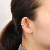 片耳用 スクエアストーンイヤーカフ 軟骨ピアスシルバーゴールド | FACION | 詳細画像4 