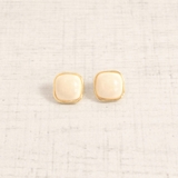 クリーム | スクエアジュエルカラーピアス  プチプラシルバーゴールド春夏インスタ | FACION