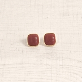 レッド | スクエアジュエルカラーピアス  プチプラシルバーゴールド春夏インスタ | FACION