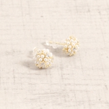 ラウンドミニパール&ストーンピアス プチプラシルバーゴールド | FACION | 詳細画像1