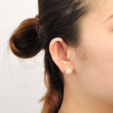 ラウンドミニパール&ストーンピアス プチプラシルバーゴールド | FACION | 詳細画像5