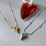 ニュアンスハートメタルステンレスネックレス ペンダントサージカルステンレス | FACION | 詳細画像1