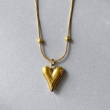 ゴールド | ニュアンスハートメタルステンレスネックレス ペンダントサージカルステンレス | FACION