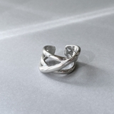 ボリュームクロスラインステンレスメタルリング 金属アレルギー つけっぱなし | FACION | 詳細画像2