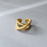 ボリュームクロスラインステンレスメタルリング 金属アレルギー つけっぱなし | FACION | 詳細画像3