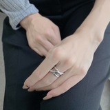 ボリュームクロスラインステンレスメタルリング 金属アレルギー つけっぱなし | FACION | 詳細画像7