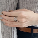 ボリュームクロスラインステンレスメタルリング 金属アレルギー つけっぱなし | FACION | 詳細画像8