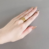 ボリュームクロスラインステンレスメタルリング 金属アレルギー つけっぱなし | FACION | 詳細画像11