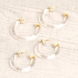 C型クリアフープピアス 透明シンプル春夏トレンドインスタ | FACION | 詳細画像1 