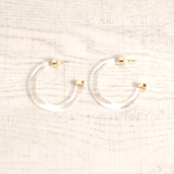 50mm | C型クリアフープピアス 透明シンプル春夏トレンドインスタ | FACION