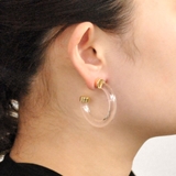 C型クリアフープピアス 透明シンプル春夏トレンドインスタ | FACION | 詳細画像5 