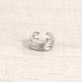 シルバー | レイヤードラインメタルリング 指輪 シルバーゴールド | FACION