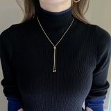 スライド式Y字チェーンステンレスネックレス サージカルステンレス シルバーゴールド | FACION | 詳細画像8