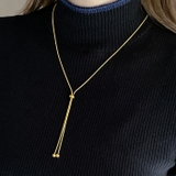 スライド式Y字チェーンステンレスネックレス サージカルステンレス シルバーゴールド | FACION | 詳細画像9