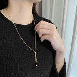 スライド式Y字チェーンステンレスネックレス サージカルステンレス シルバーゴールド | FACION | 詳細画像10