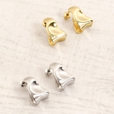 エンボスメタルワイドフープピアス 変形シルバーゴールドプチプラ | FACION | 詳細画像1