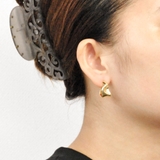 エンボスメタルワイドフープピアス 変形シルバーゴールドプチプラ | FACION | 詳細画像5