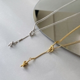 ノットメタルY字チェーンステンレスネックレス サージカルステンレス シルバーゴー… | FACION | 詳細画像1 