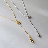 ノットメタルY字チェーンステンレスネックレス サージカルステンレス シルバーゴー… | FACION | 詳細画像4 