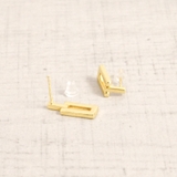 オープンスクエアメタルピアス シルバーゴールドプレートプチプラ | FACION | 詳細画像3 