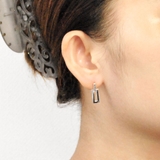 オープンスクエアメタルピアス シルバーゴールドプレートプチプラ | FACION | 詳細画像6 