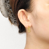 オープンスクエアメタルピアス シルバーゴールドプレートプチプラ | FACION | 詳細画像7 