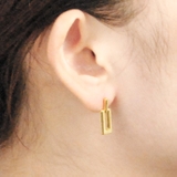 オープンスクエアメタルピアス シルバーゴールドプレートプチプラ | FACION | 詳細画像9 