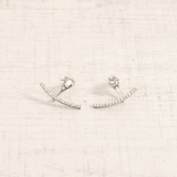 シルバー | ストーン付カーブライン2WAYピアス シルバーゴールドレディースインスタ | FACION