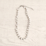 シルバー | メタル&パールMIXショートネックレス レディース入学式卒業式結婚式 | FACION