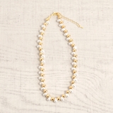 ゴールド | メタル&パールMIXショートネックレス レディース入学式卒業式結婚式 | FACION