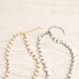 メタル&パールMIXショートネックレス レディース入学式卒業式結婚式 | FACION | 詳細画像3