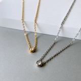 一粒ラウンドストーンステンレスネックレス レディース サージカルステンレス316… | FACION | 詳細画像1 