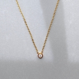 ゴールド | 一粒ラウンドストーンステンレスネックレス レディース サージカルステンレス316… | FACION