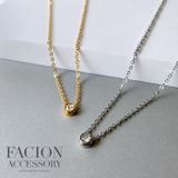 一粒ラウンドストーンステンレスネックレス 金属アレルギー ステンレス | FACION | 詳細画像2 